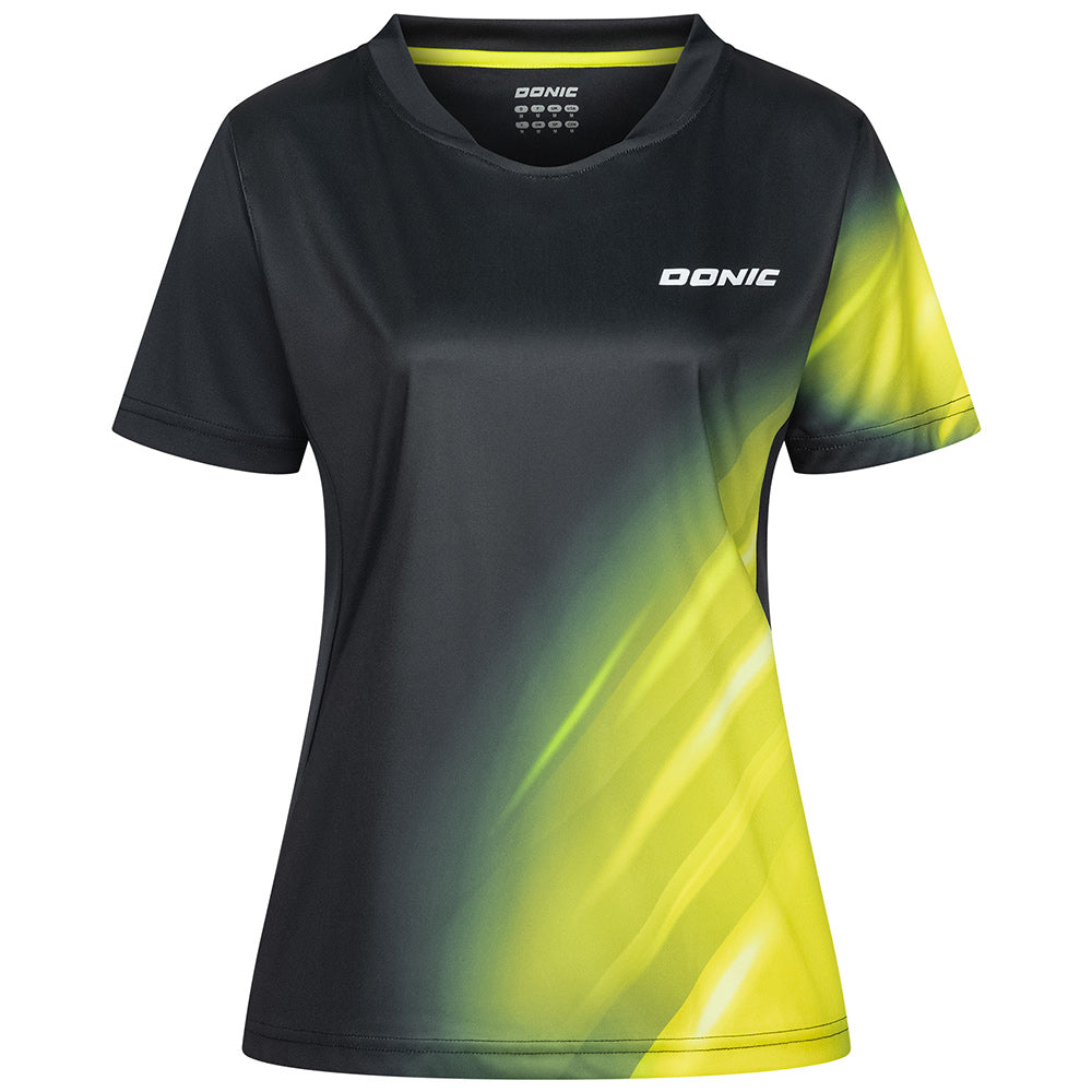 Donic Shirt Flame Lady Zwart/Geel