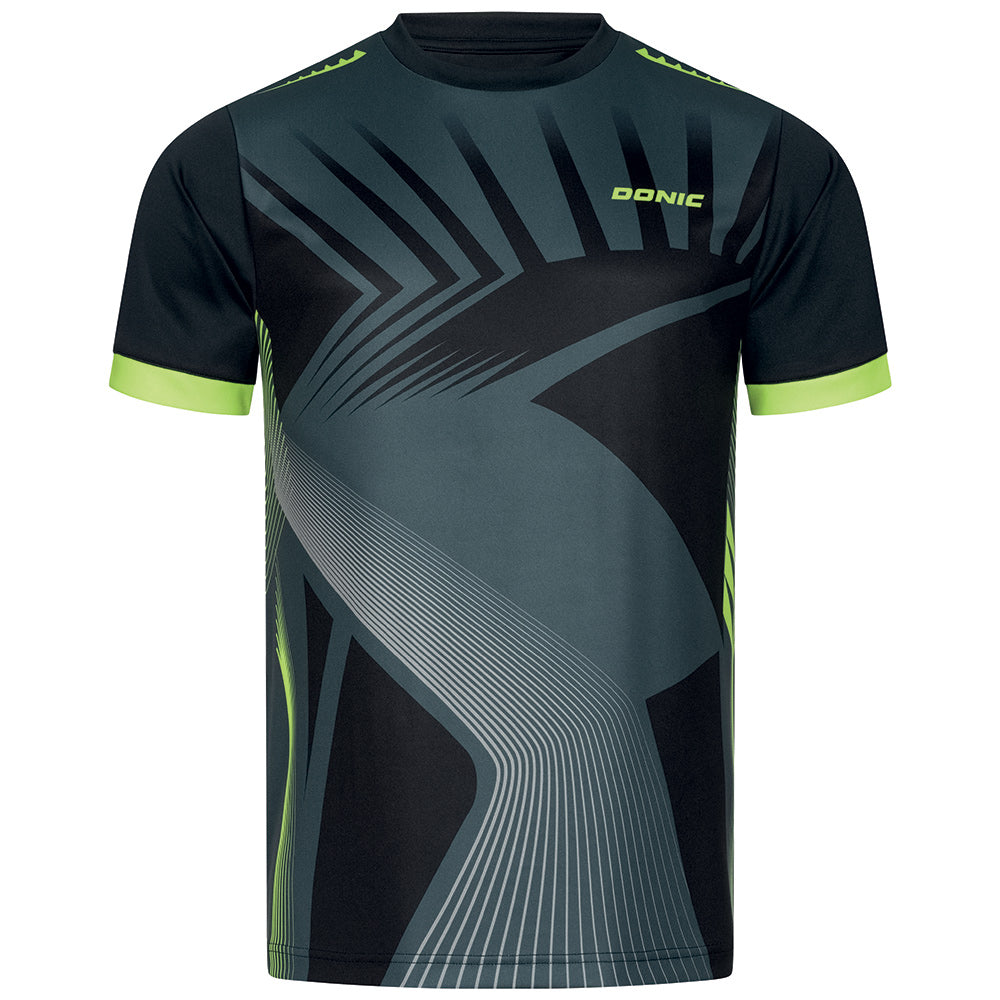 Donic T-Shirt Sector Zwart/Grijs/Lime
