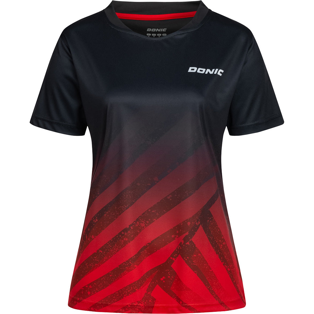 Donic Shirt Flow Lady Zwart/Rood